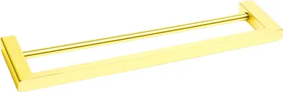 Produktbild von Balneo | Doppel Handtuchstange Edelstahl glänzend gold | Handtuchhalter 60 cm QARX Rostfrei | Badetuchstange für Badezimmer