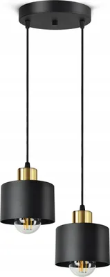 Produktbild von LUXOLAR - Led Pendelleuchte - 2 flammig Deckenleuchte Schwarz Gold E27 60W - Hängelampe wohnzimmer für Wohnzimmer, Küchen