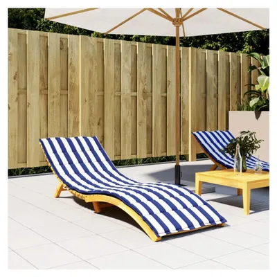 Produktbild von Liegenauflage gestreift in Weiß und Blau aus Oxford-Stoff für Gartenliege und Gartenbank