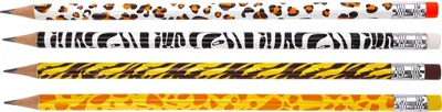 Image de Crayon HB triangulaire avec gomme Animaux 4pcs