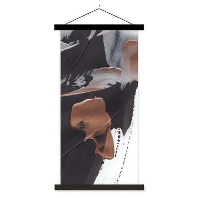 Produktbild von MuchoWow® Textilposter Abstrakt - Farbe - Gold 40x80 cm mit schwarzem Rahmen - Wandemalerei