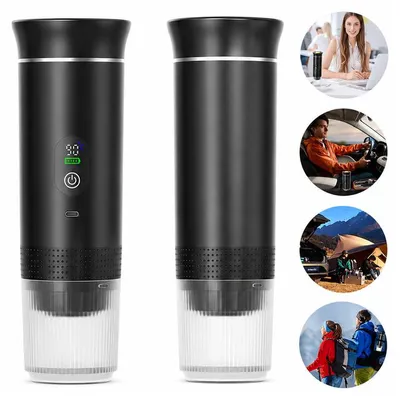 Produktbild von Mini Espressomaschine für Camping, tragbare Akku Kaffeemaschine mit 20 Bar Druck, Kapsel & Pulver kompatibel, USB-C Kaffee Maker für Auto, Wohnmobil und Reise