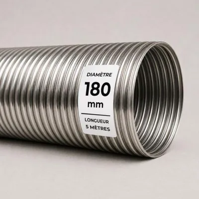 Image de Tubage flexible inox double peau ø180 mm - 5 mètres