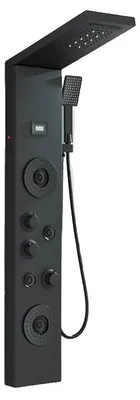 Immagine prodotto di Pannello doccia, illuminazione a LED, funzione idromassaggio, nero opaco