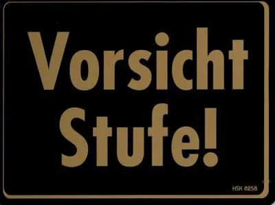 Produktbild von Hinweis- Schild - VORSICHT STUFE ! - Gr. 20 X 15 cm - 308358