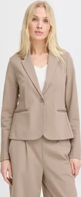 Zdjęcie produktu dla b.young BYRizetta blezer damski blezer garniturowy blezer z elastycznymi klapami kołnierz zapinany na 1 guzik kieszenie z lamówką krój slim fit