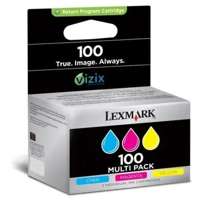 Produktbild von Lexmark 14N0849, Cyan, Magenta, Gelb, Tinte auf Pigmentbasis, 3 Stück(e), Multipack