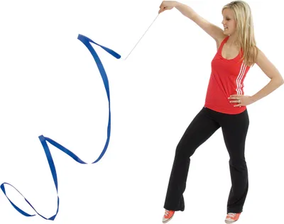 Produktbild von Gymnastikband Tanzband Turnband Rhythmikband Wirbelband Schwungband mit Stab 5 m