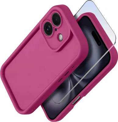 Zdjęcie produktu dla Etui do iPhone 16 Plus silikonowe MATOWE + Szkło ochronne na ekran 9H