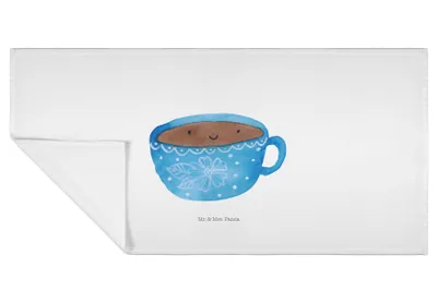 Produktbild von Mr. & Mrs. Panda Handtuch Kaffee Tasse - Weiß - Geschenk, Genuss, Liebe, Lustige Sprüche, gesichtshandtuch, Baumwollhandtuch, kleines, Glücklich, 50x100, Frotteehandtuch