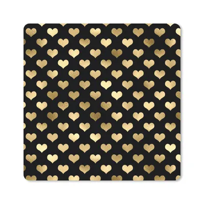 Produktbild von MuchoWow® Mauspad Mousepad Muster - Herz - Gold 20x20 cm - Mousepads - Maus Mat - Pad - Mausunterlage - Desk Mat - Bureauartikeln