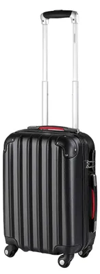Image de Monzana® Koffer Baseline, valise cabine, coque rigide en ABS, roulettes antidérapantes, poignée télescopique, serrure à combinaison, valise de voyage, coque rigide, trolley, noir
