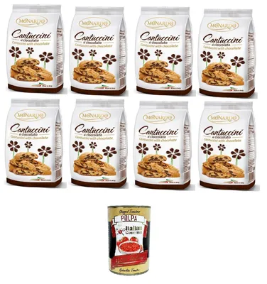 Produktbild von Monardo Cantuccini mit Schokolade, knusprige italienische Mandelkekse, 8x150g + Italian gourmet polpa 400g