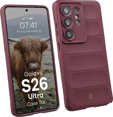Produktbild von Robuste Handyhülle für Galaxy S26 Ultra, Bizon Case Tur, Burgunderrot