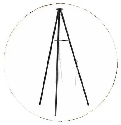 Imagen del producto de Hoguera para exteriores, trípode, estructura de acero resistente, versátil para cocinar, color negro