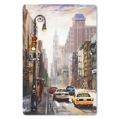 Produktbild von MuchoWow® Mauspad Mousepad Gemälde - Stadt - Auto - Öl 18x27 cm - Mousepads - Maus Mat - Pad - Mausunterlage