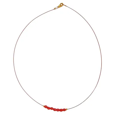 Produktbild von Kette Drahtkette mit facettierten Glasperlen rot 40cm rot 40 cm