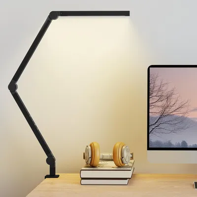 Produktbild von Schreibtischlampe. anpassbare Helligkeit und Farbe. Metallklemme. 96 LEDs. Schwarz