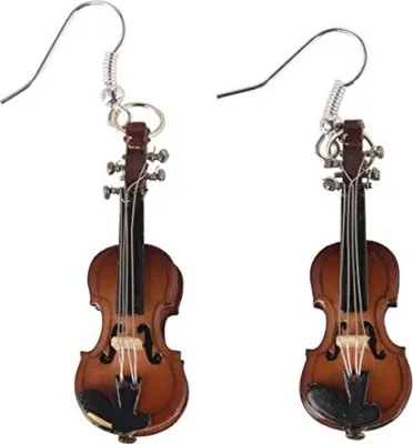 Produktbild von Geigenohrringe Ohrringe Geige Violine 2 Geigen Miniblings Orchester Geiger + Box