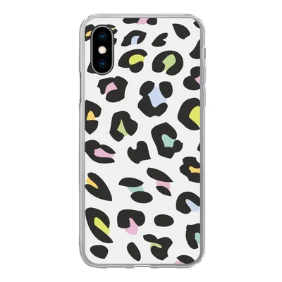 Produktbild von MuchoWow® Handyhülle Schutzhülle Hülle für iPhone X Pantherdruck - Farben - Schwarz Silikon Softcase Handy Hülle - Handyhülle