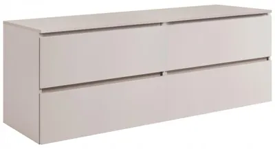 Produktbild von Rodan Waschbeckenunterschrank 160cm - Hängend - Kaschmir Matt - mit Platte - SIMPLE