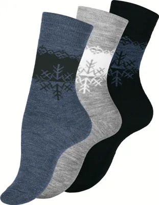 Produktbild von Cotton Prime® THERMO Socken 3 Paar, Eiskristall-Muster 35-38