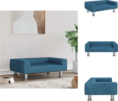 Produktbild von vidaXL Hundebett Blau 70x45x26,5 cm Samt -  Hundebetten