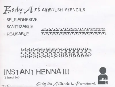 Produktbild von IWATA Body Art Schablone Instant Henna 3 VIMNBD373