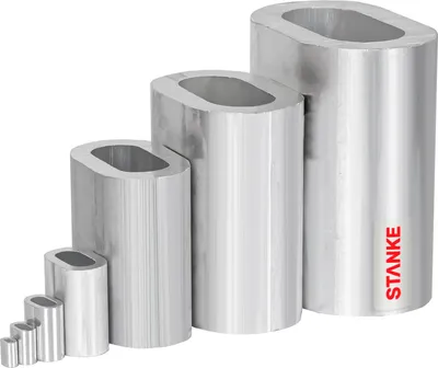 Produktbild von Seilwerk STANKE 100x Alu Pressklemme Größe 2 Seilklemme Drahtseilklemme Aluminium Presshülse