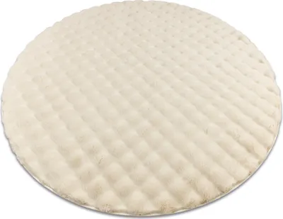 Obrázek produktu pro Koberec kulatý BUBBLE slonová kost 12 IMITACE KRÁLIČÍ KOŽEŠINY 3D strukturální béžový kruh PRŮMĚR 100 cm