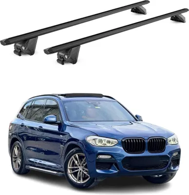 Produktbild von Dachträger Grundtäger für BMW X3 G01 2017-2024 100kg Aluminium Schwarz 2 tlg ABE