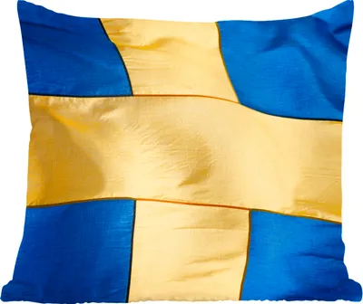 Produktbild von MuchoWow® Zierkissen Sofakissen Wohnzimmer Dekokissen 60x60 cm Nahaufnahme der Flagge von Schweden - Sitzfläche - Foto Polster