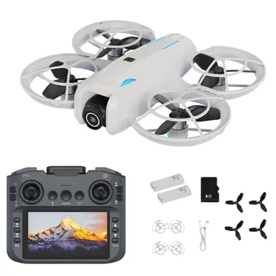 Produktbild von GOLDSTERN-TECH RC-Quadrocopter (Mini Drohne mit Kamera 1080p Full HD, WiFi FPV, 5,6 Zoll Display Fernsteuerung), Optical Flow, Auto Return, 2 Akkus
