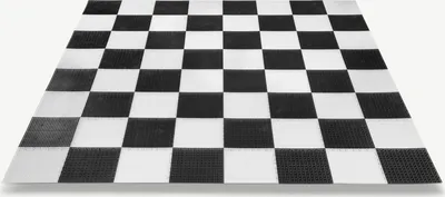 Produktbild von Schachbrett/Damebrett aus Gummi – 160 x 160 cm – 64 Teile – Robust und komplett – Passend für 30 und 45 cm große Schachfiguren von Ubergames