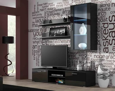 Productafbeelding van Furniture24 TV-meubel SOHO 5, modern woonkamerdesign, zwart / zwart hoogglans