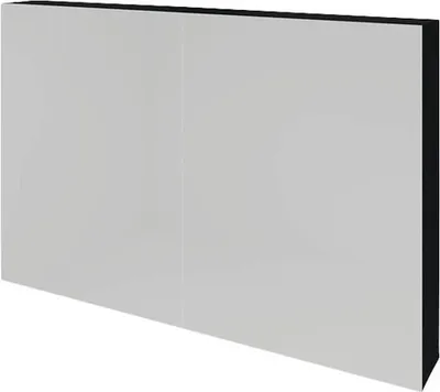 Produktbild von Spiegelschrank Sanox 100 x 12 x 65 cm schwarz matt 2-türig doppelt verspiegelt