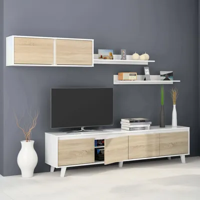 Productafbeelding van Dmora - Wandmeubel, Wit, 6 Planken