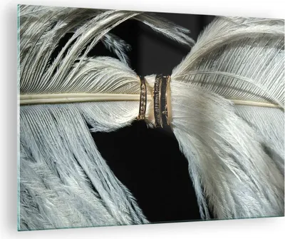 Produktbild von Bilder auf glas - Einteilig - Feder Romantik Ehe - 70x50cm - Glasbilder - Wandbilder - Bilder - zum Aufhängen bereit - Wanddekoration aus Glas - Glas Bilder - Wandbild auf Glas - GAA70x50-4909