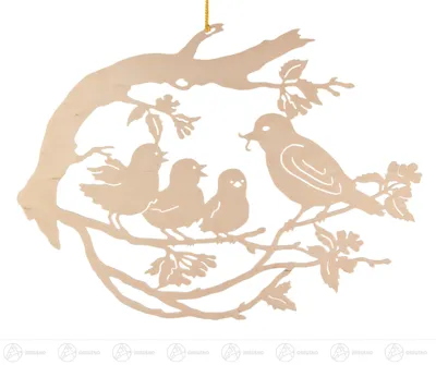 Produktbild von Fensterschmuck Fensterbild Vogelfamilie auf Baum  Breite x Höhe ca 34 cmx28 cm NEU