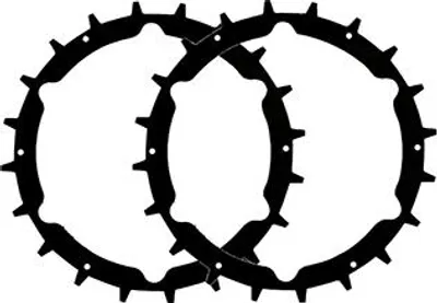 Produktbild von Paar Radklemmen für Roboter-Rasenmäher, passend für Gardena, Modelle Life, Sileno City. ø Außendurchmesser 232 mm.