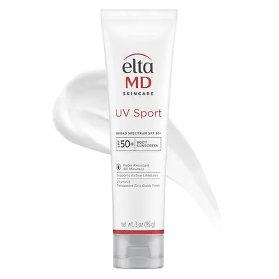 Produktbild von EltaMD UV Sport Waterproof Sunscreen SPF 50 – Unparfümierte, wasserfeste Sonnencreme, 3 Flüssigunzen (85 g), für alle Hauttypen