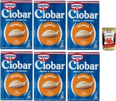 Produktbild von Cameo Ciobar Weiße Schokolade heiße schokolade istant chocolate 6x 105g schoko, istant white hot chocolate + Italian Gourmet polpa 400g