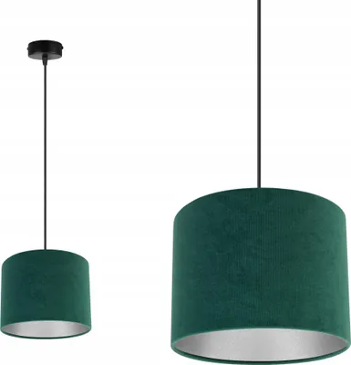Image de Suspension, lustre, chrome, abat-jour en velours