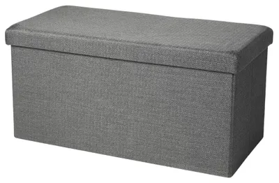 Produktbild von Urban Living Fushocker/Hocker/Aufbewahrungsbox - grau - mdf - 76 x 38 x 38 cm