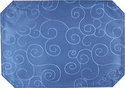 Produktbild von Tischset königsblau 35x50 cm Struktur damast Ornamente Platzset bügelfrei Deckchen