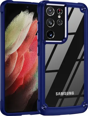 Produktbild von Samsung S21 Ultra 5G Hülle, Hybrid Transparente PC Robust TPU Bumper Stoßfest Schutzhülle für Samsung Galaxy S21 Ultra 5G Blau