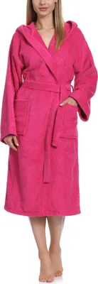 Produktbild von Ladeheid Damen Frottee Bademantel aus 100% Baumwolle LA40-193 (Rosa-25 (Gramatur 400), M)