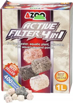The image shows the retail packaging of an aquarium filter media product.