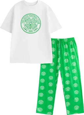 Image de Celtic FC - Pyjama avec pantalon long pour homme, manches courtes NS9236 (L) (Vert/Blanc)