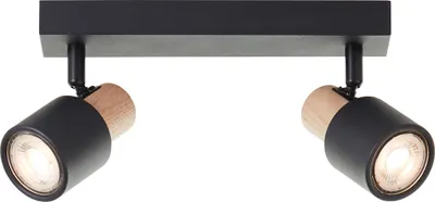 Produktbild von BRILLIANT Spotbalken, 2-flammig Pini schwarz IP20 GU10  dimmbar Geeignet für LED-Leuchtmittel